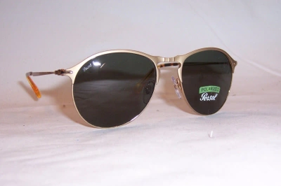 Pre-owned Persol Sunglasses Po 7649/s Gold/green Polarized 106958 53mm Authentic