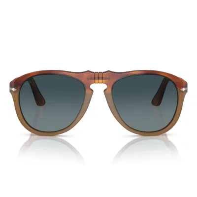 Persol Sunglasses Po0649 1025 S3 Brown/blue Unisex In Red