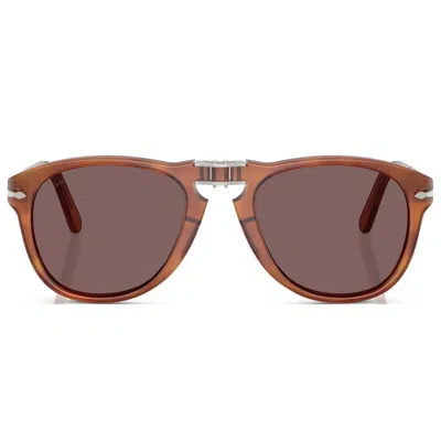 Persol Sunglasses Po0714 Sm 96/53 Steve Mc Queen Terra Di Siena/purple Unisex In Red