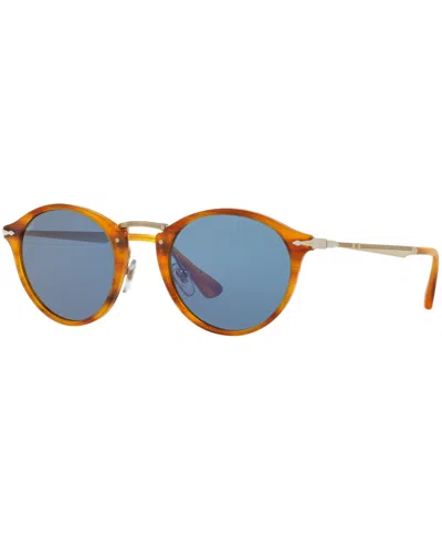 Persol Calligrapher Round Frame Sunglasses In Blue