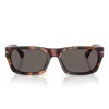 Persol 55mm Rectangular Sunglasses In Brown