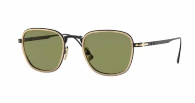 Pre-owned Persol Sunglasses Po5007st 80084e 47 Black Gold/green Lens