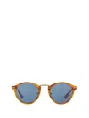 Persol Calligrapher Round Frame Sunglasses In Striped Brown