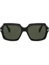 Persol Oversized Square Acetate Sunglasses In Black
