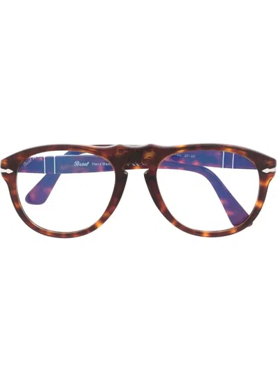 Persol Tortoiseshell Aviator-frame Glasses In Braun