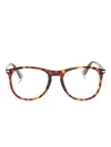 Persol Tortoiseshell-effect Round-frame Glasses In Black