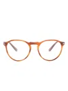 Persol Tortoiseshell-effect Round-frame Glasses In Brown