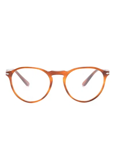 Persol Tortoiseshell-effect Round-frame Glasses In Brown