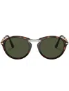 Persol Tortoiseshell-effect Round-frame Sunglasses In Braun