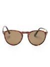 Persol Tortoiseshell-effect Round-frame Sunglasses In Brown