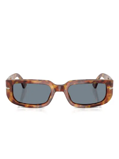 Persol Tortoiseshell Rectangle Sunglasses In Brown