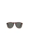 Persol Tortoiseshell Round-frame Sunglasses In Gray