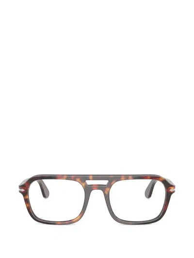 Persol Tortoiseshell-effect Double-bridge Glasses In Brown