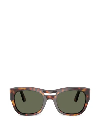 PERSOL TORTOISESHELL-EFFECT RECTANGLE-FRAME SUNGLASSES