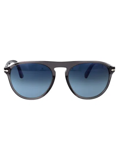 Persol Transparent Grey Acetate Sunglasses In Blue