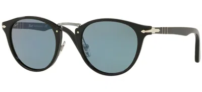 Pre-owned Persol Typewriter Edition Po 3108s Black/blue (95/56) Sunglasses