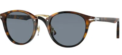 Pre-owned Persol Typewriter Edition Po 3108s Cafe/light Blue (108/56) Sunglasses In Brown