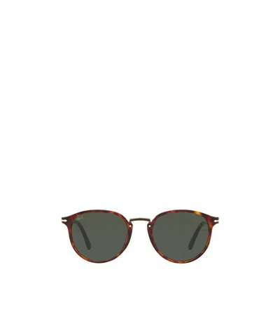Persol Typewriter Round Frame Sunglasses In Black