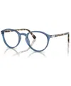Persol Unisex Eyeglasses, Po3218v In Transparent Navy