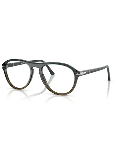 Persol Unisex Lynn Eyeglasses, Po3371v In Gray Striped Green