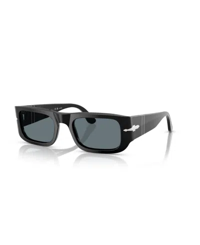 Persol Unisex Polarized Rectangle Sunglasses, Po3362s In Black