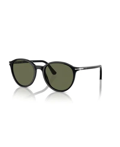 Persol Unisex Polarized Round Sunglasses, Po3350s In Green