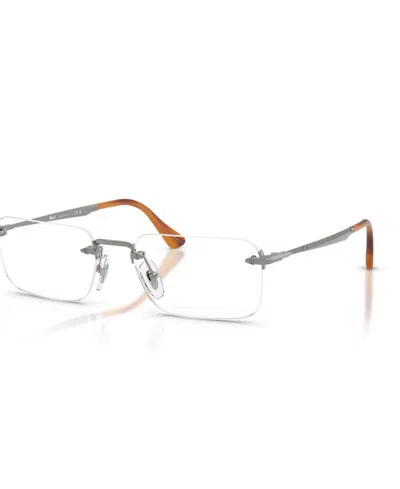 Persol Unisex Rectangle Eyeglasses, Po1030v In Silver