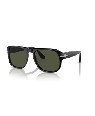 Persol Unisex Rectangle Sunglasses, Po3310s In Green