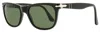 Persol Unisex Rectangular Sunglasses Po3291s 95/31 Black 54mm In Multi