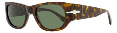 Persol Unisex Rectangular Sunglasses Po3307s 24/31 Havana 55mm In Multi