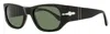 Persol Unisex Rectangular Sunglasses Po3307s 95/31 Black 55mm In Multi