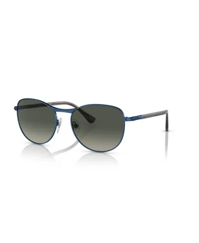 Persol Unisex Round Sunglasses, Po1002s In Blue