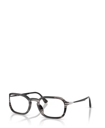 Persol Unisex Square Eyeglasses, Po3381v In Striped Black Gray