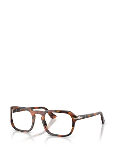 Persol Unisex Square Eyeglasses, Po3390v In Tortoise Brown Pearl Brown