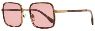 Persol Unisex Square Sunglasses Po2475s 10814r Brown/bordeaux/bronze 50mm In Multi