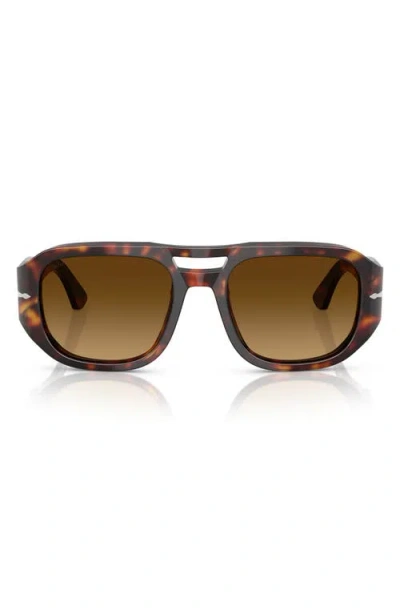 Persol Vincent 53mm Pilot Sunglasses In Animal Print