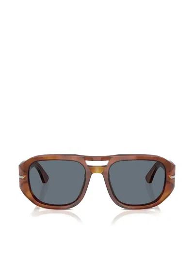 Persol Womens Po3373s Vincent Pilot-frame Acetate Sunglasses Brown In Gray
