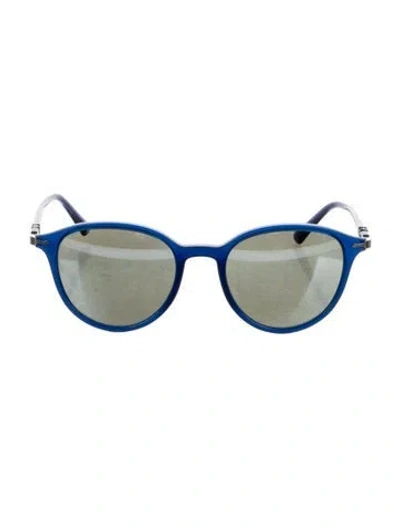 Pre-owned Persol Wayfarer Mirrored Sunglasses In Blue
