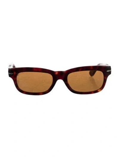 Pre-owned Persol Wayfarer Tinted Sunglasses In Brown