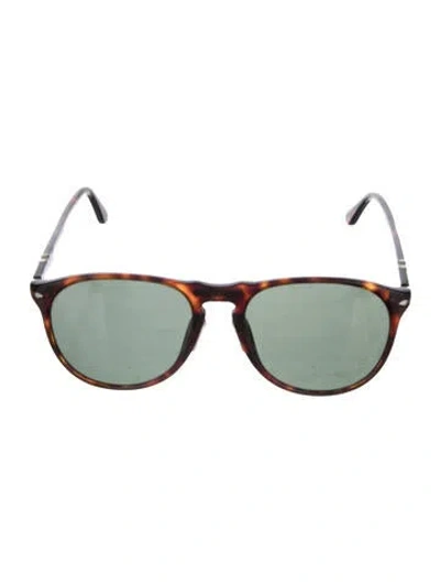 Pre-owned Persol Wayfarer Tinted Sunglasses In Brown