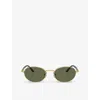 PERSOL PERSOL WOMEN'S GOLD PO1018S IDA ROUND-FRAME METAL SUNGLASSES