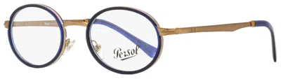 Persol Women's Oval Eyeglasses Po2452v 1095 Metallic Brown/blue 50mm In Multi