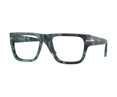 Persol Women's Po3348v Square Eyeglasses In Blue Havana In Green