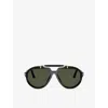 Persol Womens Black Po0202s Pilot-frame Acetate Sunglasses In Black