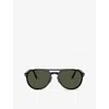 Persol Womens Black Po3235s Pilot-frame Acetate Sunglasses In Black