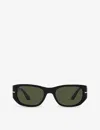 Persol Womens Black Po3307s Pillow-frame Acetate Sunglasses In Black