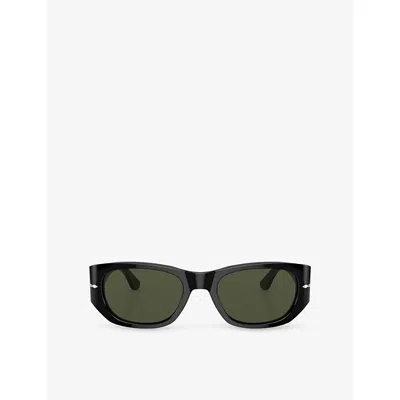 Persol Womens Black Po3307s Pillow-frame Acetate Sunglasses