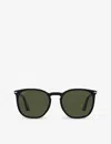 Persol Womens Black Po3316s Round-frame Acetate Sunglasses In Black