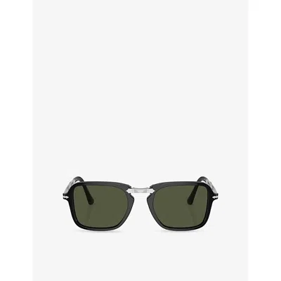 Persol Womens Black Po3330ss Rectangle-frame Acetate Sunglasses