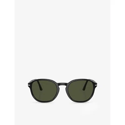 Persol Womens Black Po3343s Pillow-frame Acetate Sunglasses